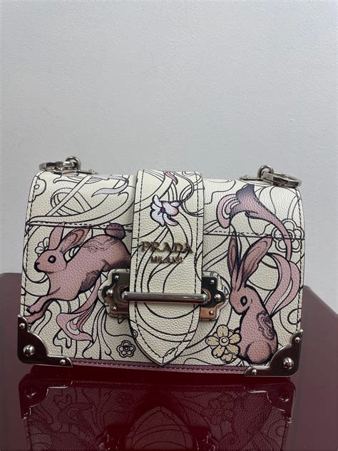 prada rabbit cahier|Prada Rabbit Print Glace Calf Cahier Bag .